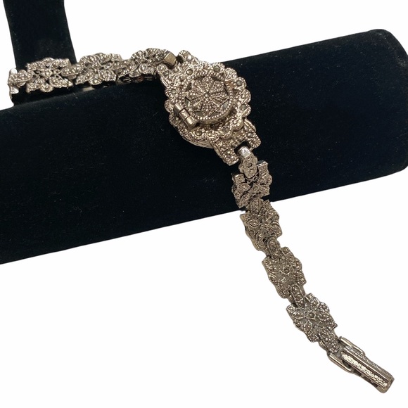 Vintage Silver And Marcasite Persona Hidden Watch